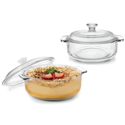 2-Piece Glass Dish Set | Oven-Safe Bakeware with Lids