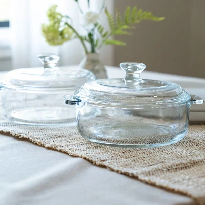 2-Piece Glass Dish Set | Oven-Safe Bakeware with Lids