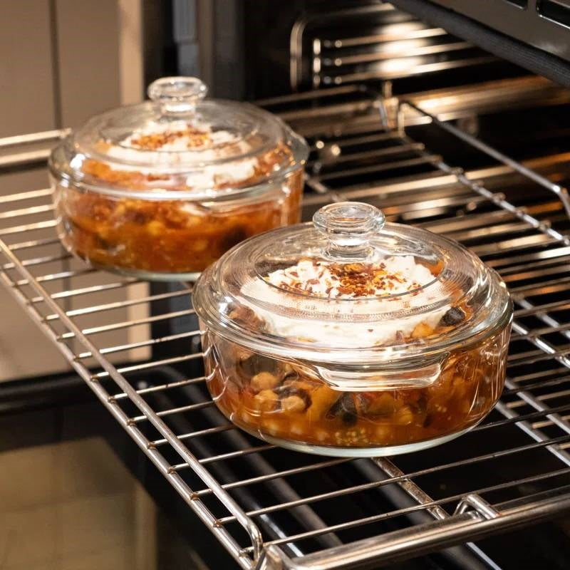 2-Piece Glass Dish Set | Oven-Safe Bakeware with Lids