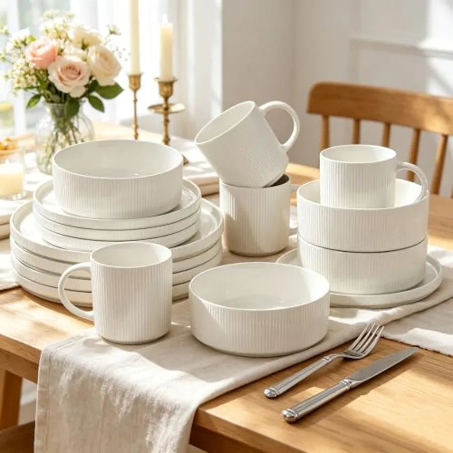 Ceramic Dinnerware Set – Modern Stoneware Plates