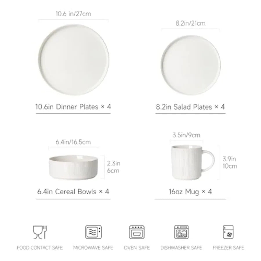 Ceramic Dinnerware Set – Modern Stoneware Plates