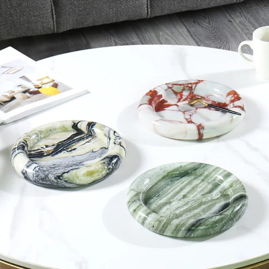 Natural Marble Round Decorative Tray