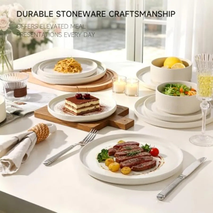 Ceramic Dinnerware Set – Modern Stoneware Plates