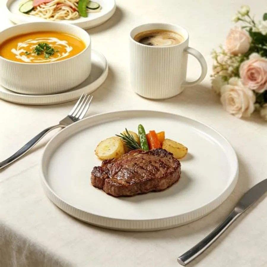 Ceramic Dinnerware Set – Modern Stoneware Plates