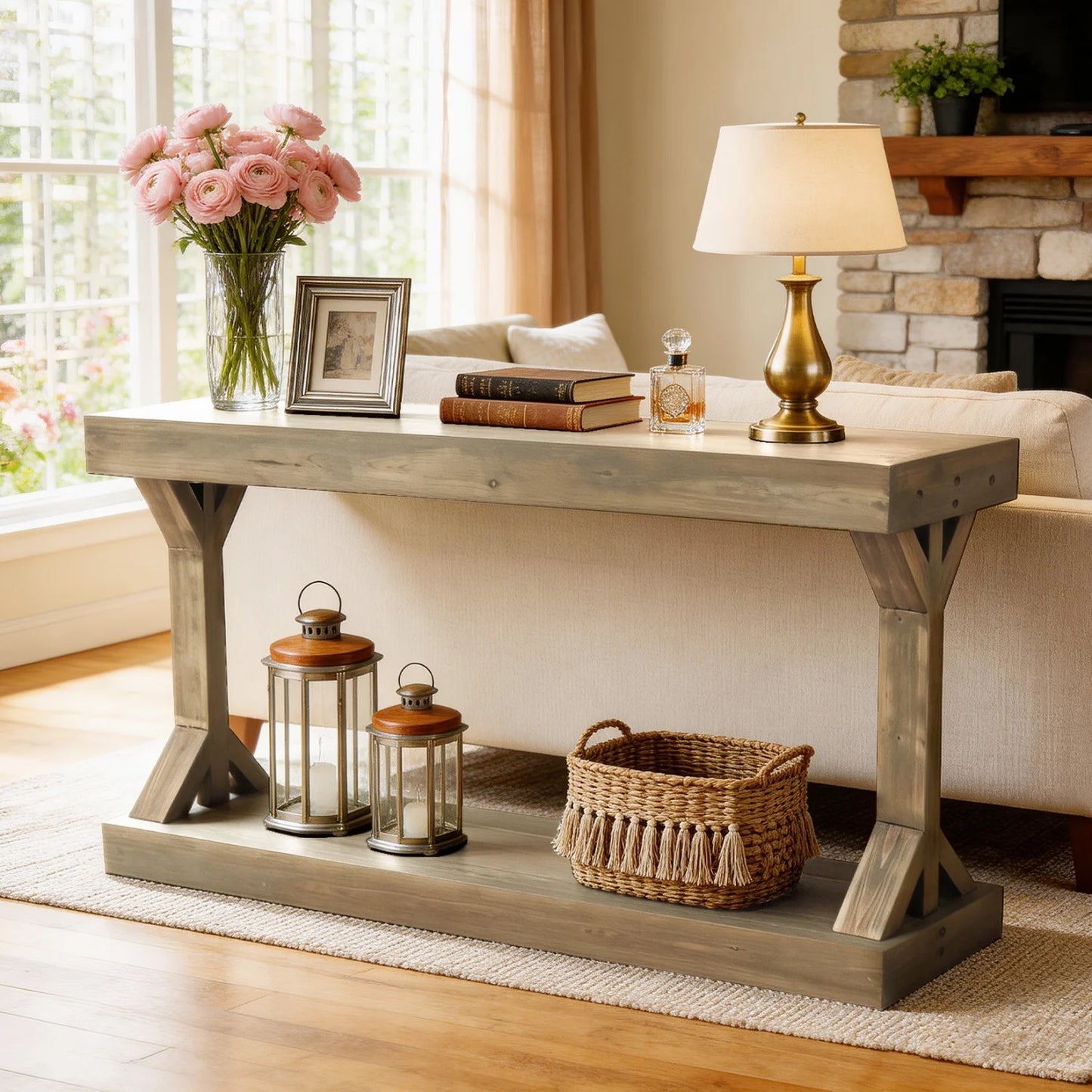 Farmhouse Entryway Table & Living Room Sofa Accent Table