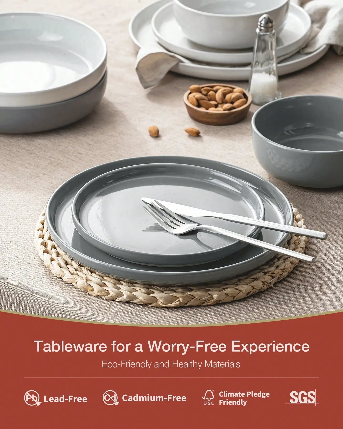 Nordic Modern 12-Piece Dinnerware Set