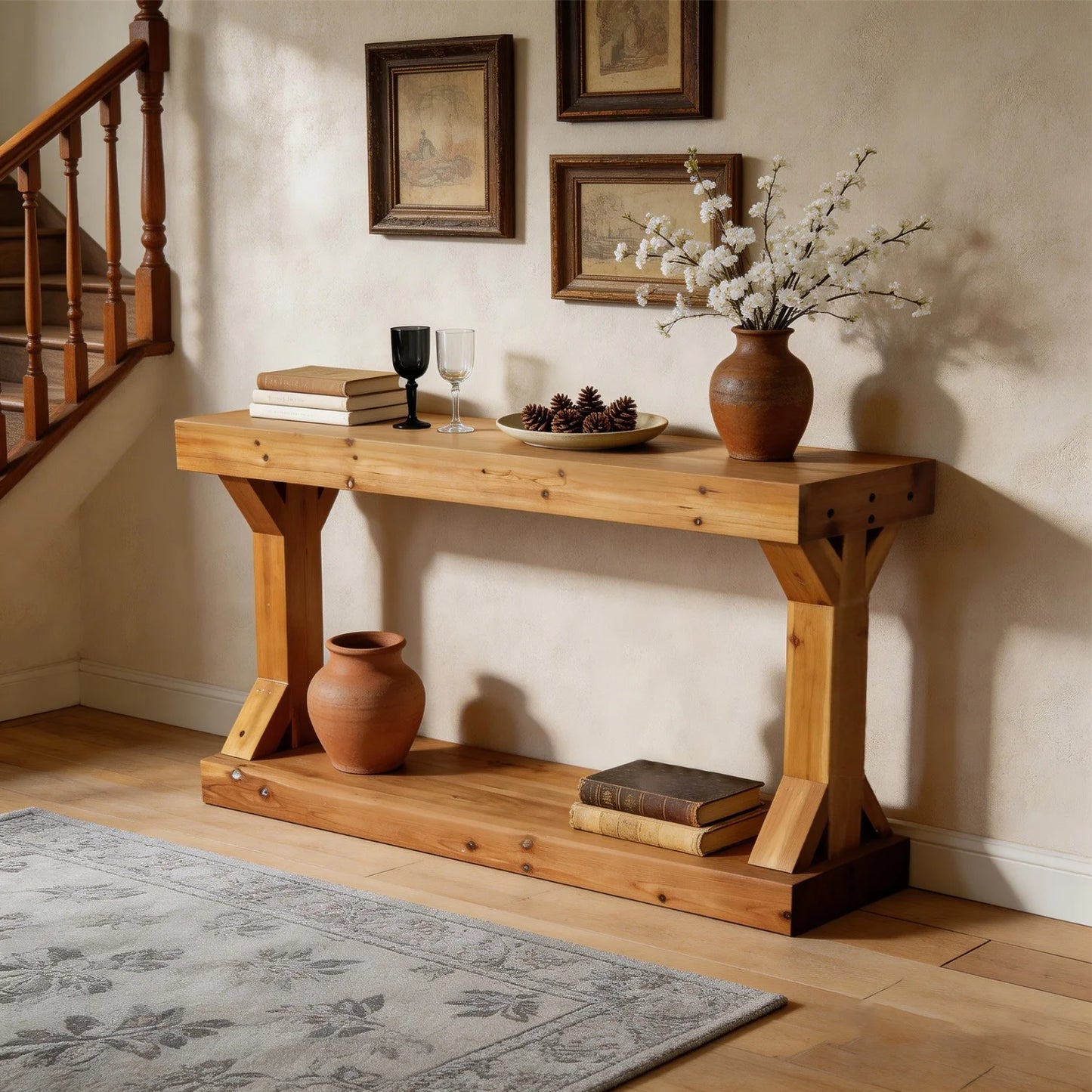 Farmhouse Entryway Table & Living Room Sofa Accent Table