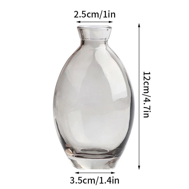 Brown Retro Glass Vase Plant Flowers Bottle Flower Arrangement Hydroponic Terrarium Desktop Vase Creative Home Decor Flower Pot