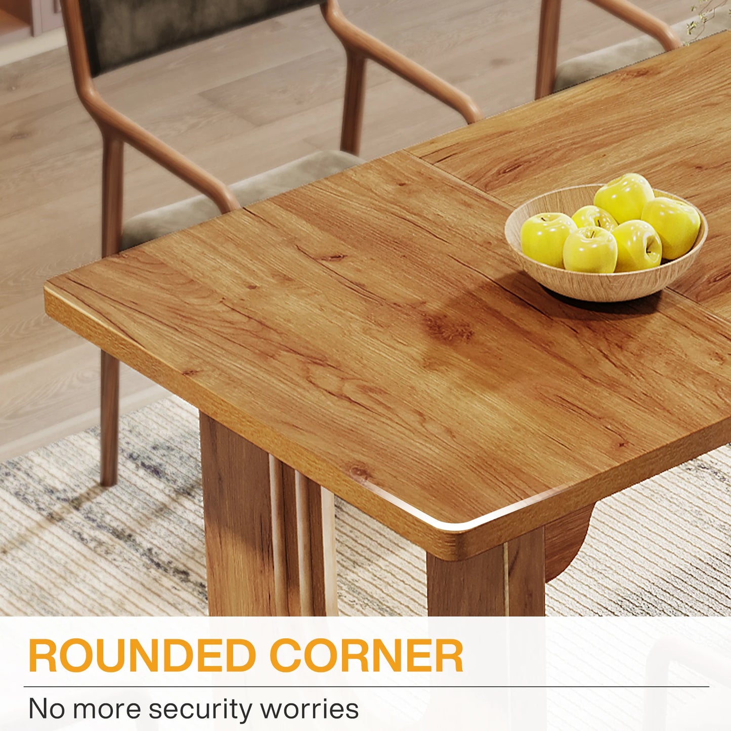 Modern Wood Pedestal Dining Table – 71" Table for 6–8 People