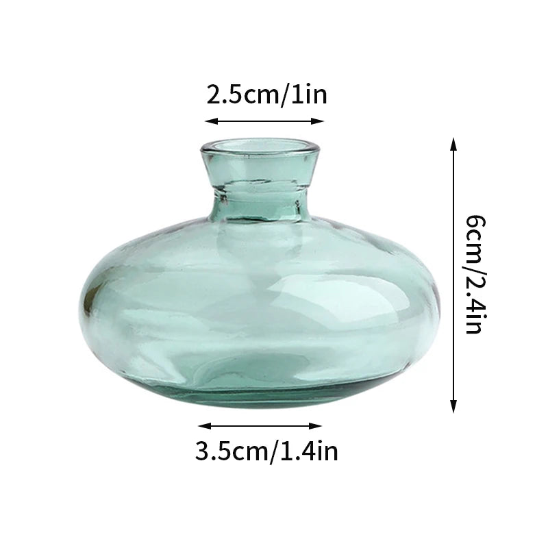 Brown Retro Glass Vase Plant Flowers Bottle Flower Arrangement Hydroponic Terrarium Desktop Vase Creative Home Decor Flower Pot