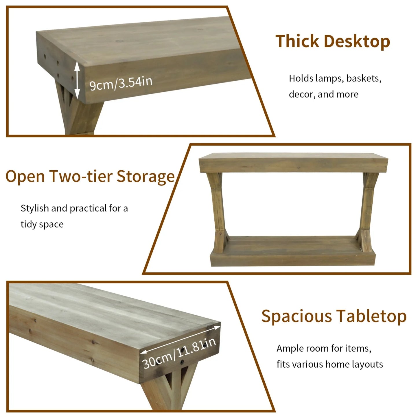 Farmhouse Entryway Table & Living Room Sofa Accent Table