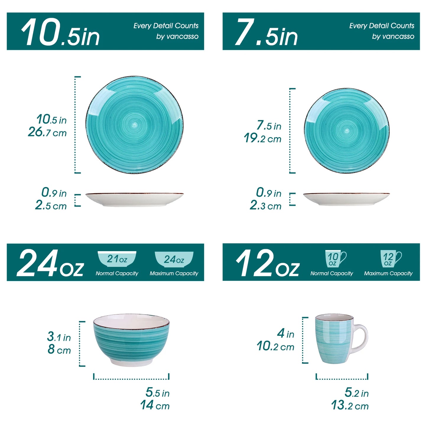 Vancasso Bella-T Porcelain Tableware Set | Vintage Ceramic Dining Set