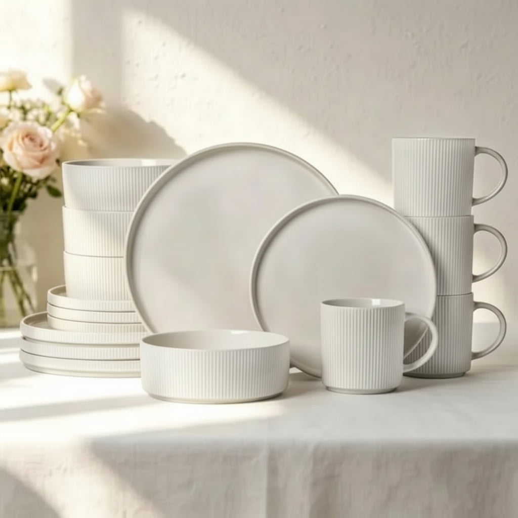 Ceramic Dinnerware Set – Modern Stoneware Plates