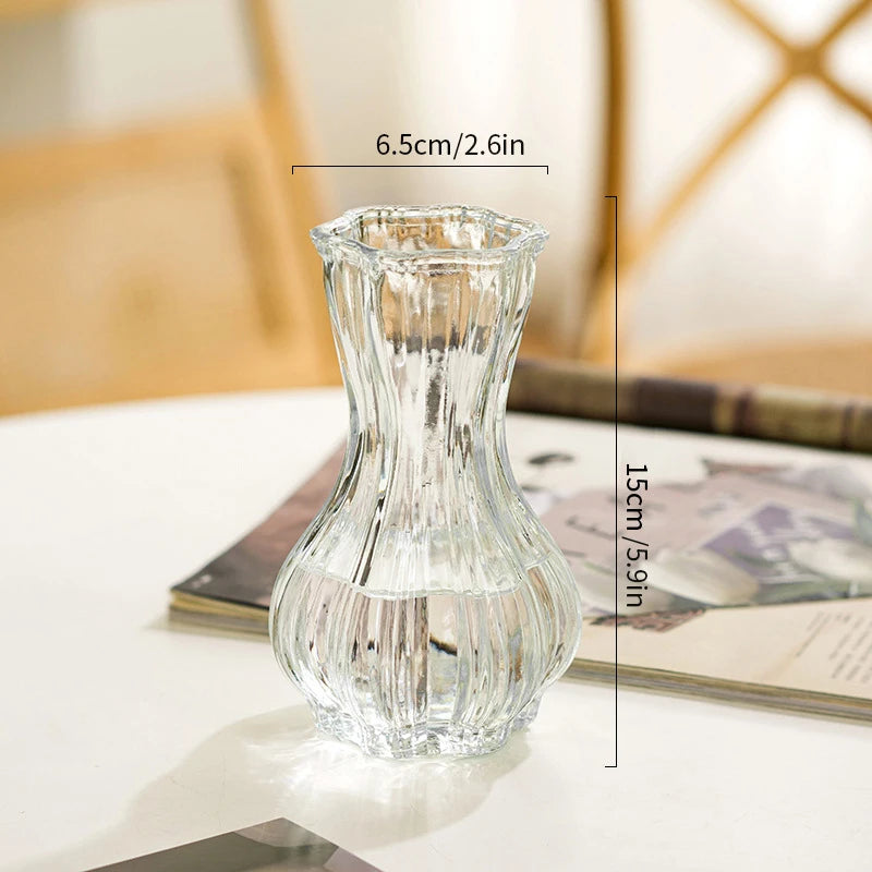 Brown Retro Glass Vase Plant Flowers Bottle Flower Arrangement Hydroponic Terrarium Desktop Vase Creative Home Decor Flower Pot