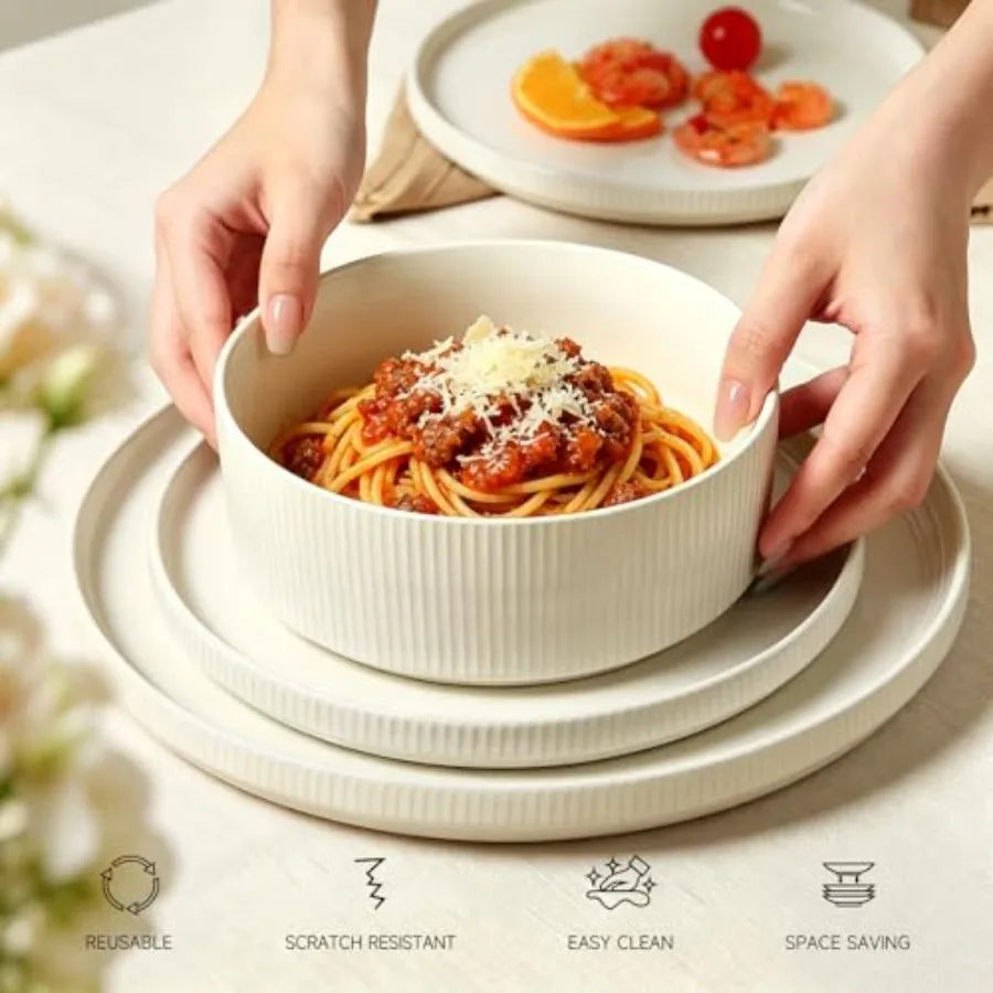 Ceramic Dinnerware Set – Modern Stoneware Plates