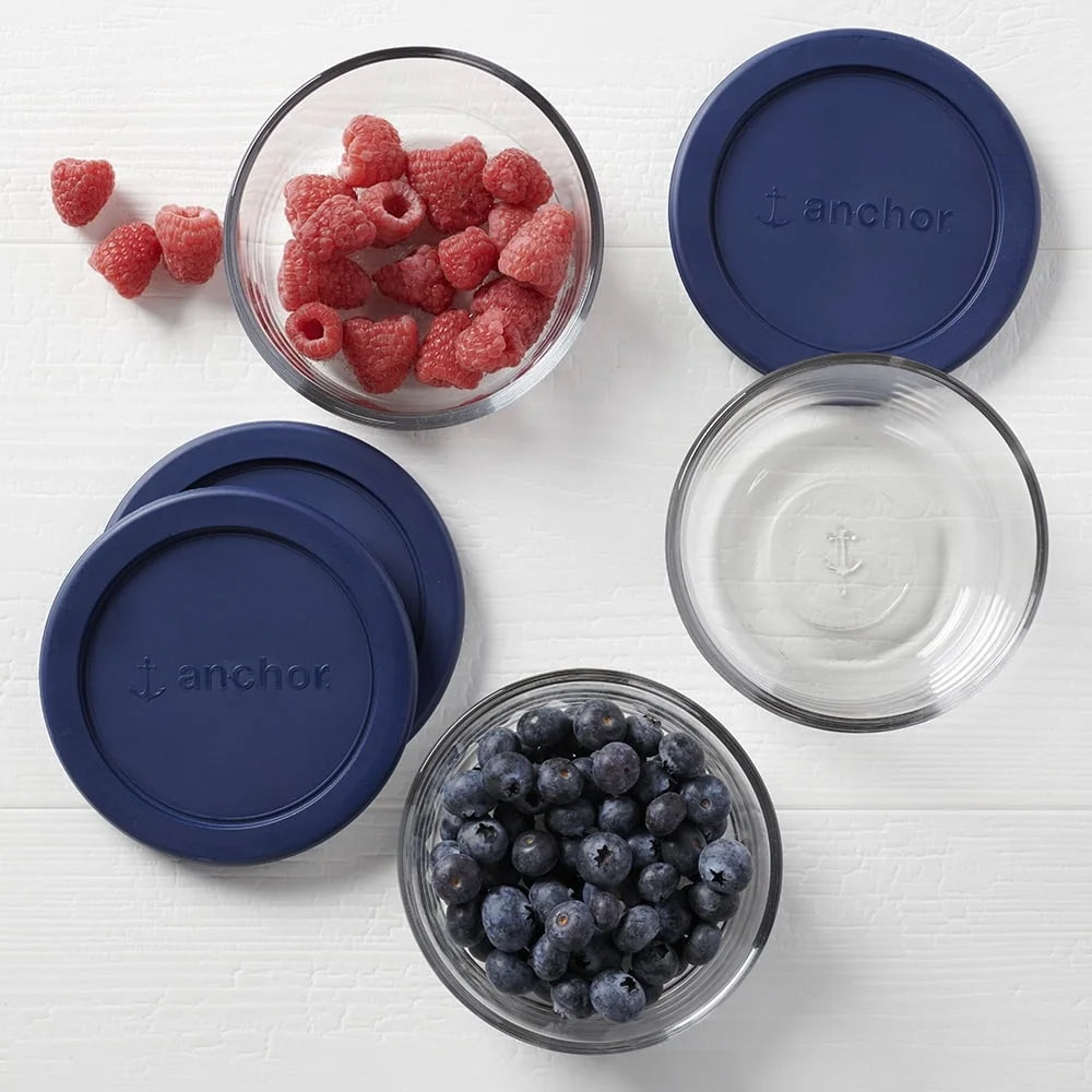 Glass Storage Containers Set of 3 BPA-Free Food Storage Round 2 Cup Microwave Safe Dishwasher Safe Stackable Storage Jars